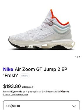 Nike White and Orange High-Top Performance Sneaker